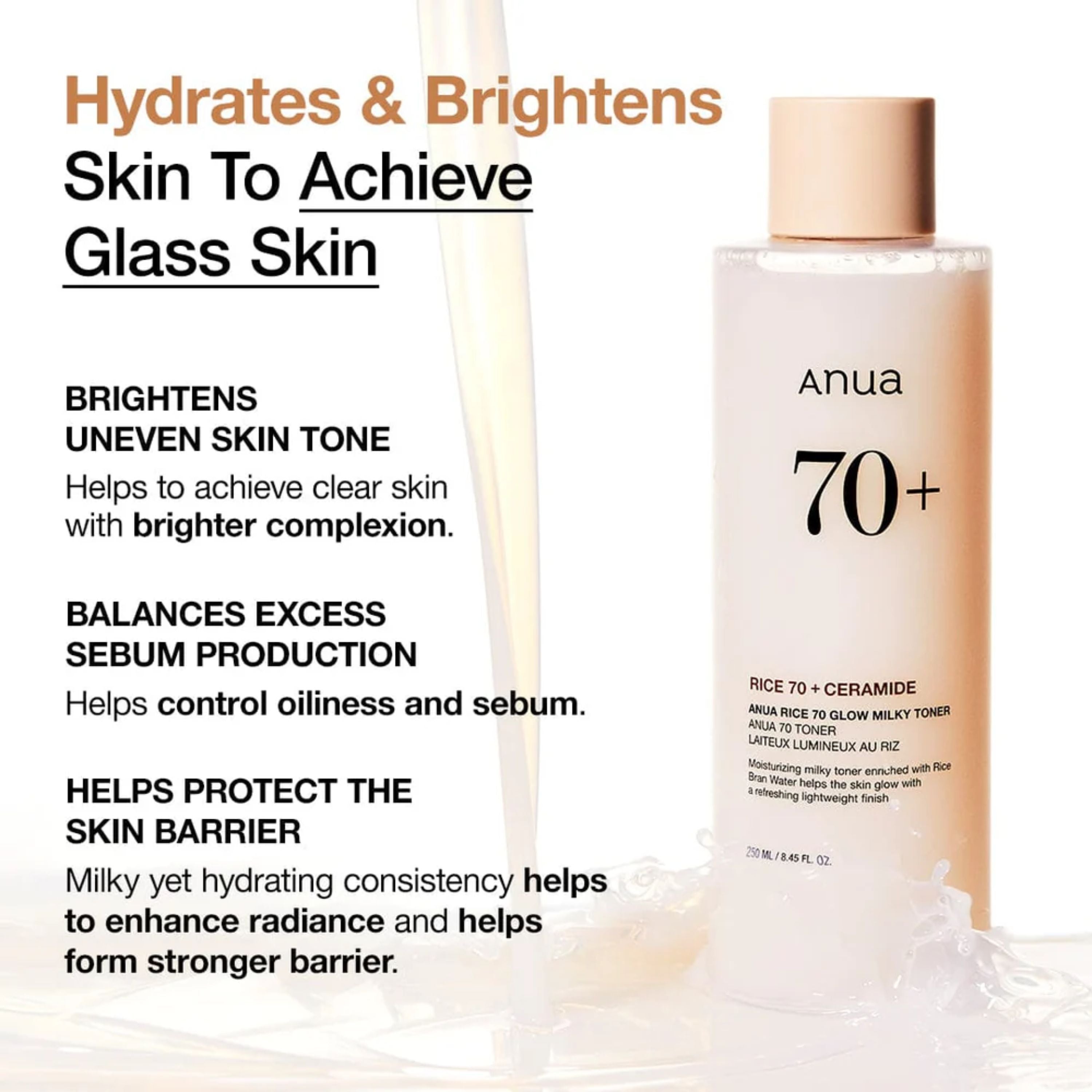 Anua Rice 70 Glow Milky Toner 250 ml