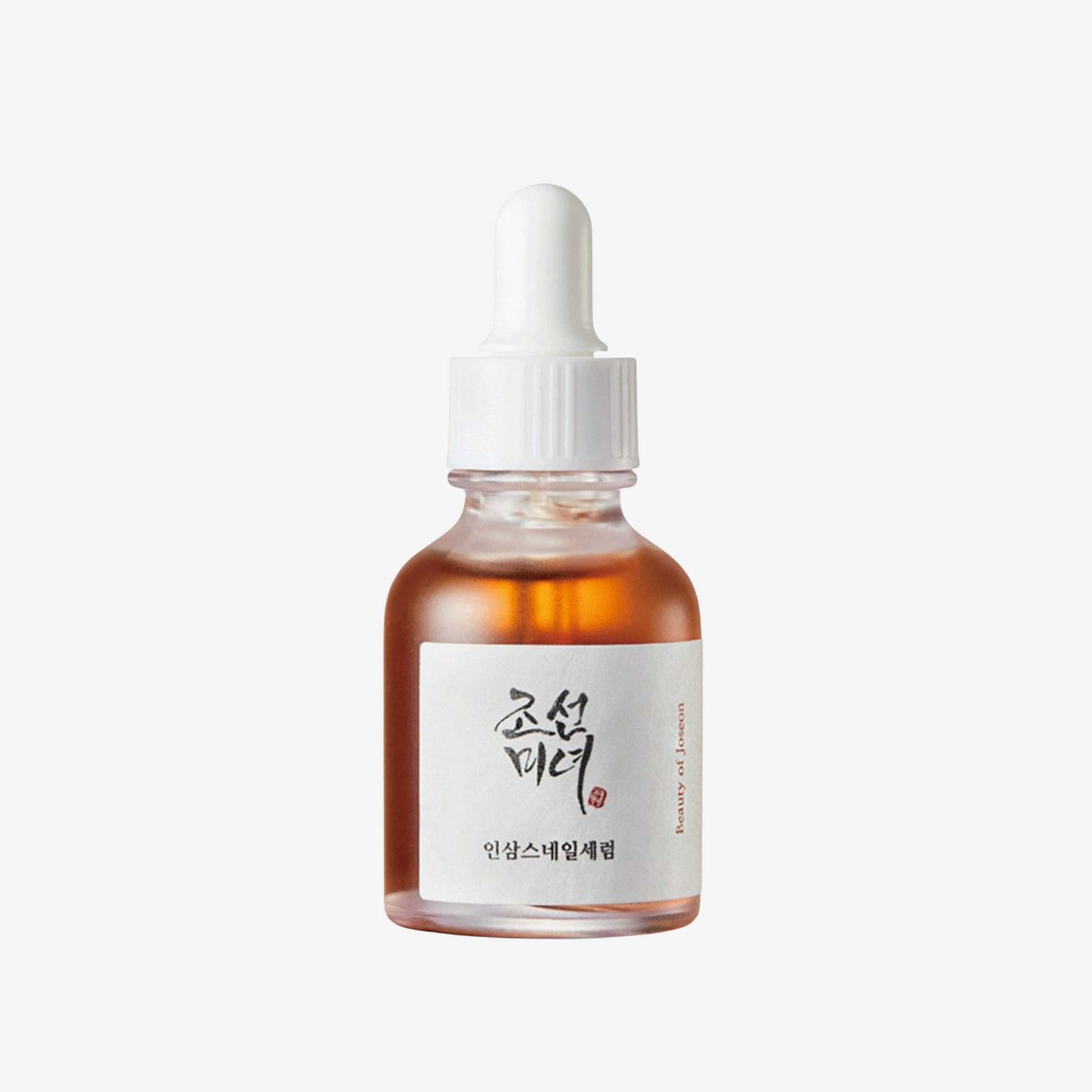 Beauty of Joseon Revive Serum Ginseng + Snail Mucin 30 ml ansiktsserum i glassflaske med pipette som gir fukt og bidrar til en myk og smidig hud