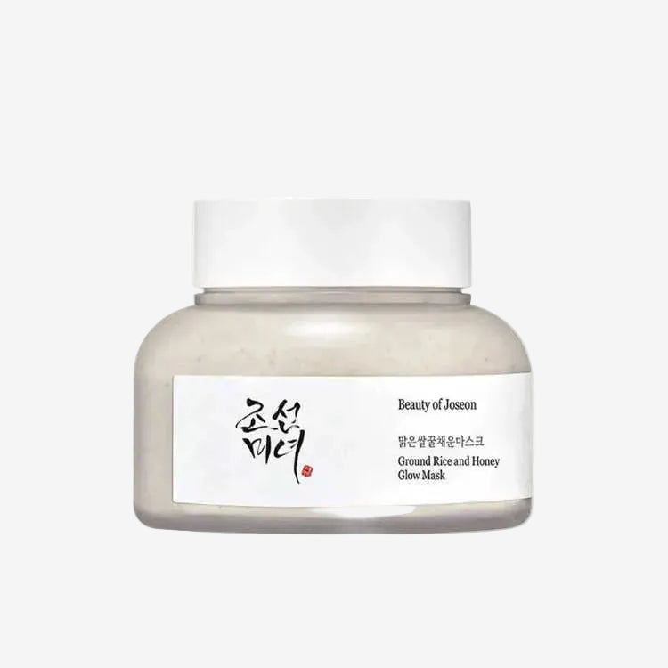 Ground Rice and Honey Glow Mask 150 ml ansiktsmaske i krukke med eksfolierende og fuktgivende pleie som gir en myk og frisk hud