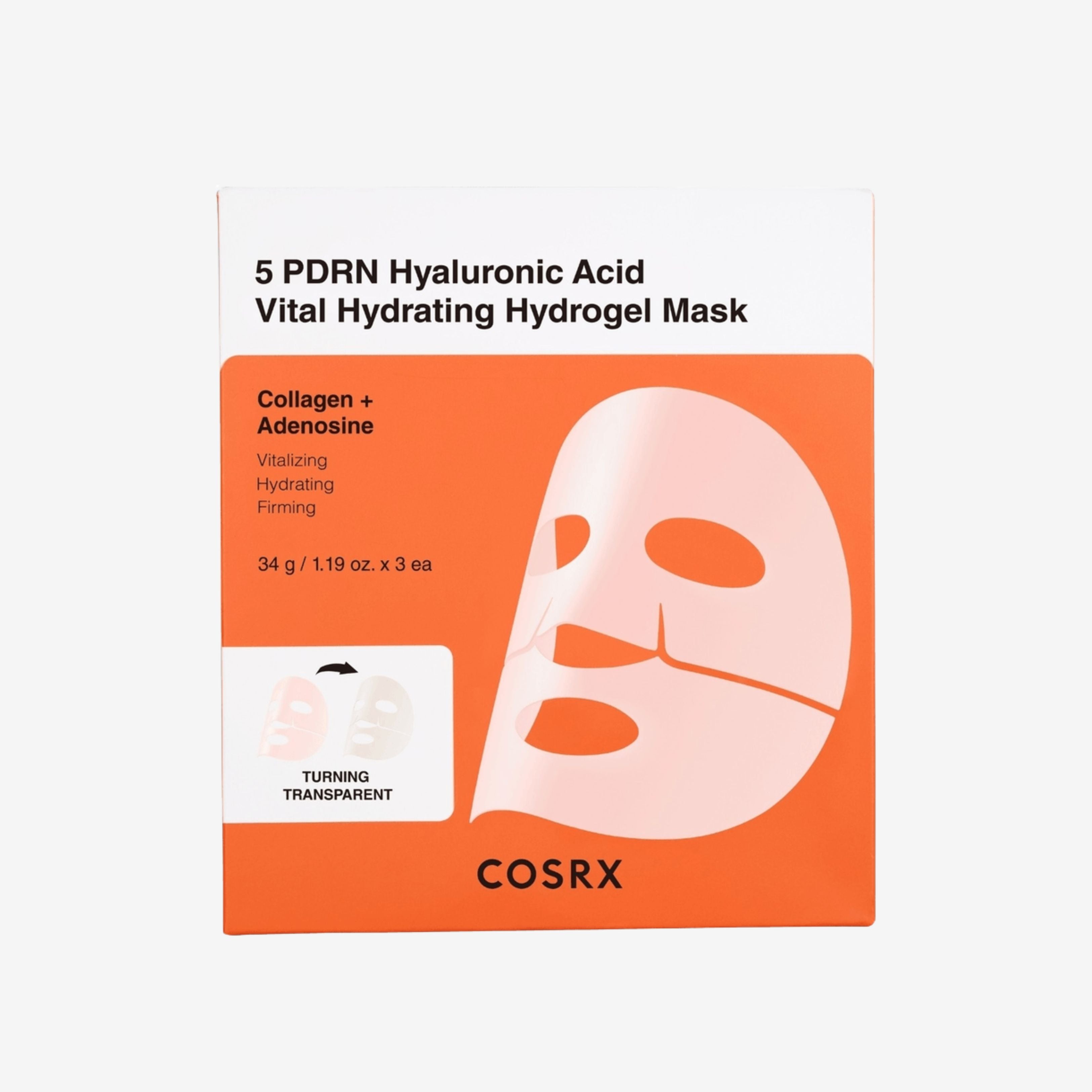 COSRX 5 PDRN Hyaluronic Acid Vital Hydrating Hydrogel Mask 3 pcs