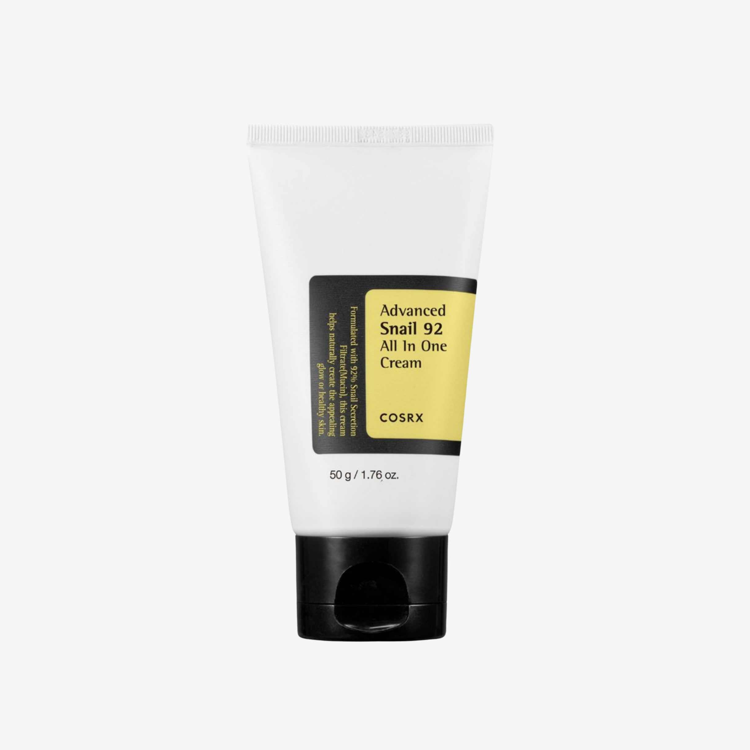 COSRX Advanced Snail 92 All In One Cream Tube 50 g ansiktskrem i tube med lett gelkonsistens som gir fukt og bidrar til en myk og smidig hud