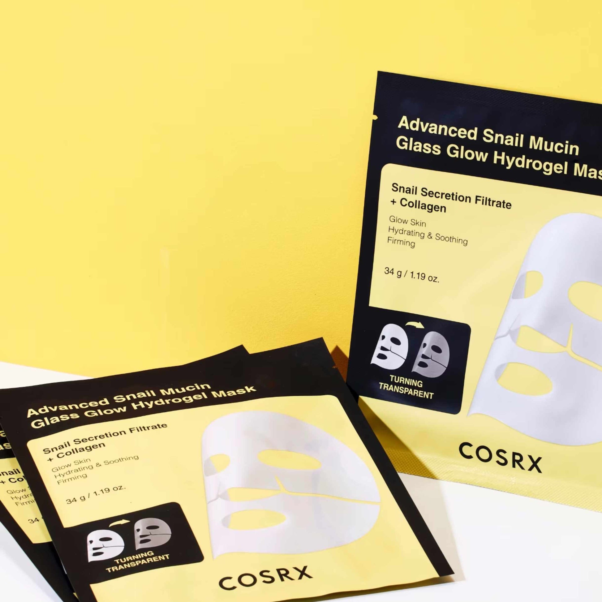 Hydrogel sheet mask med snail mucin