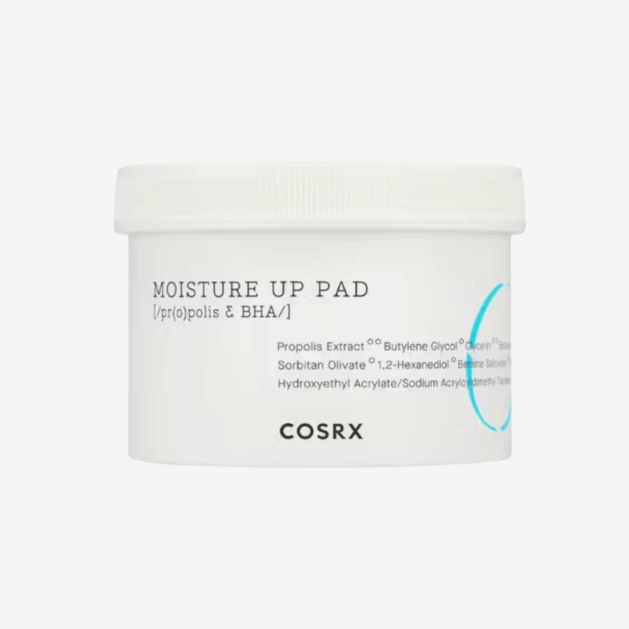 COSRX Moisture Up Pad 70 pcs ansiktspads i beholder som gir fukt og bidrar til en frisk og jevn hud