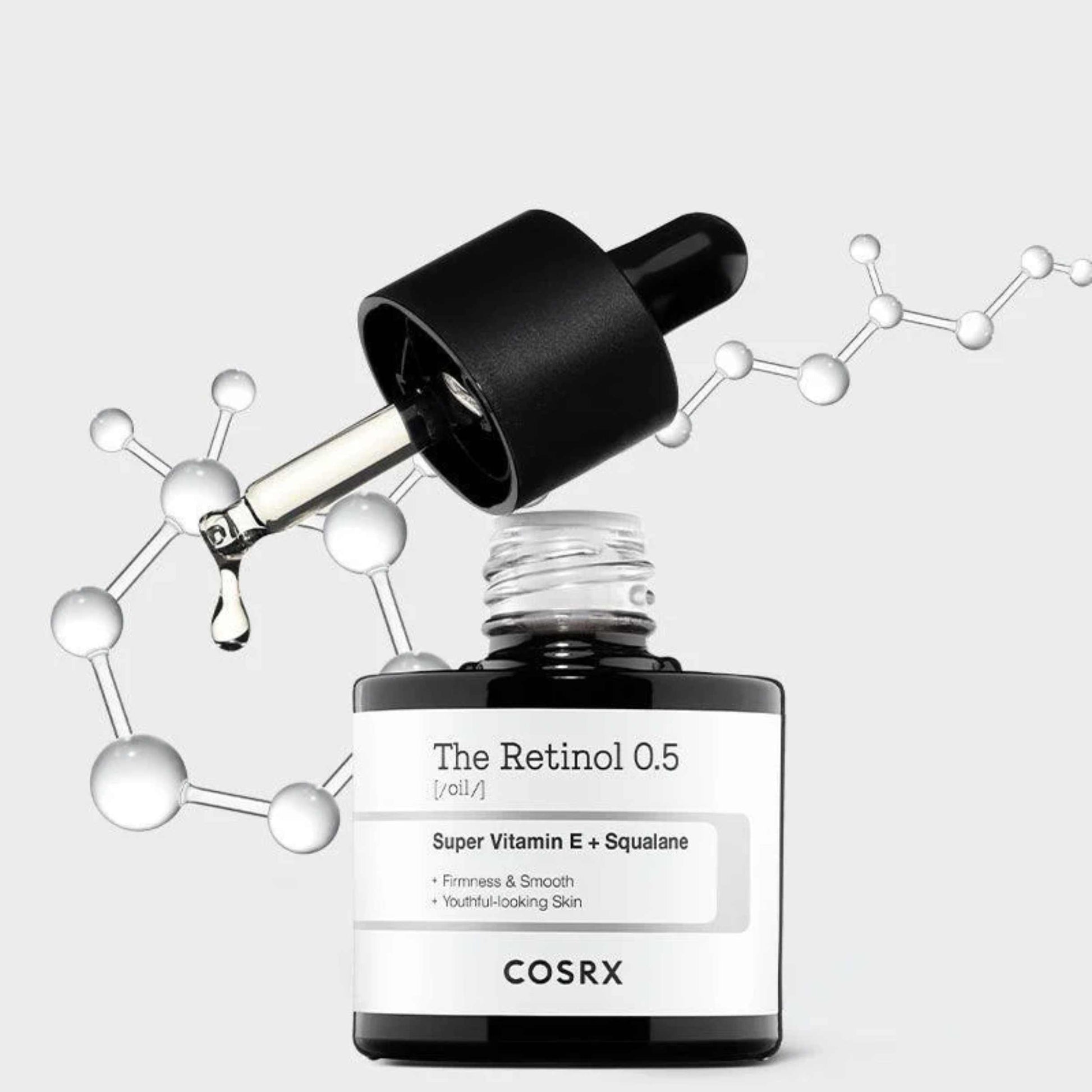 Retinol ansiktsolje i flaske med pipette