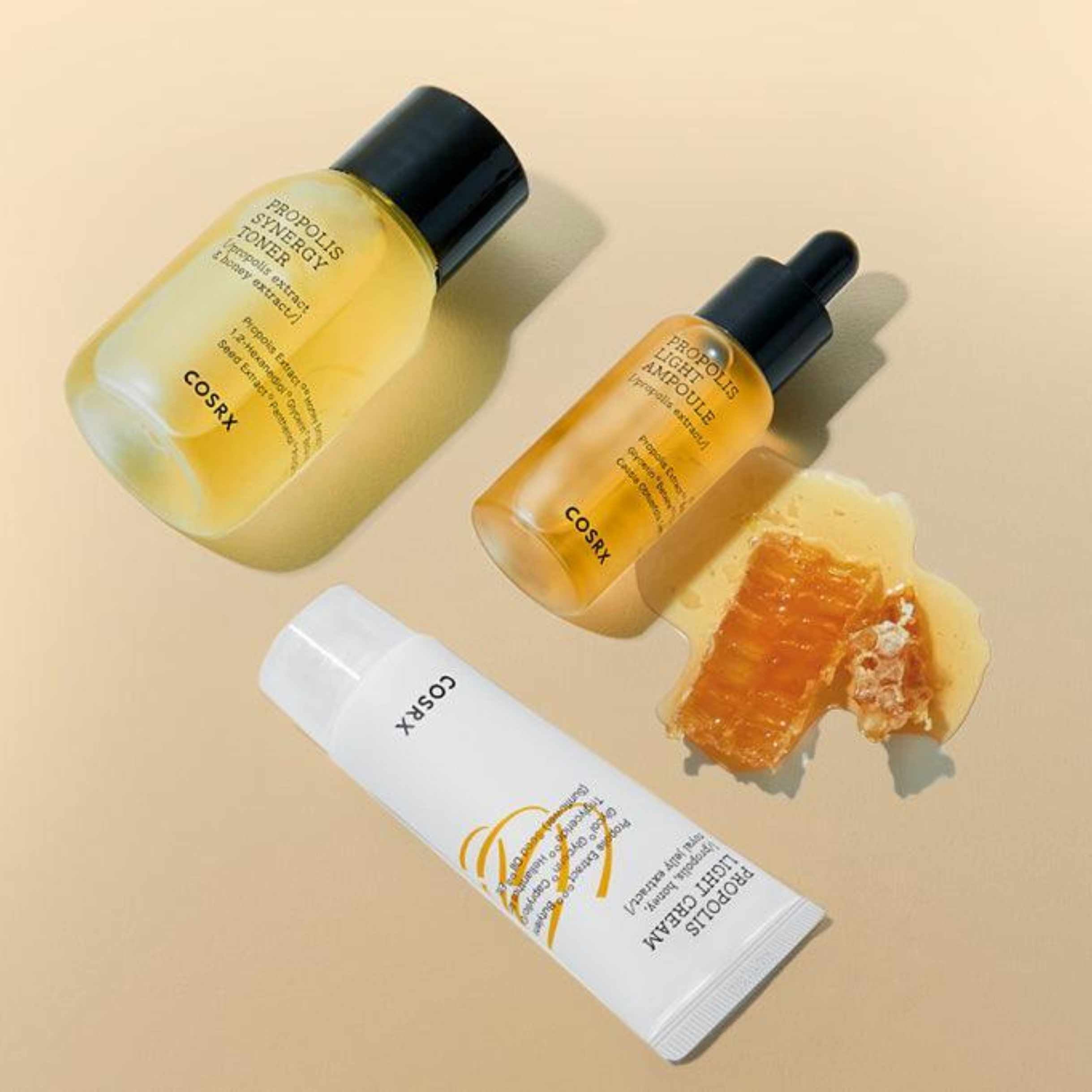 Honey glow hudpleiesett med flere produkter