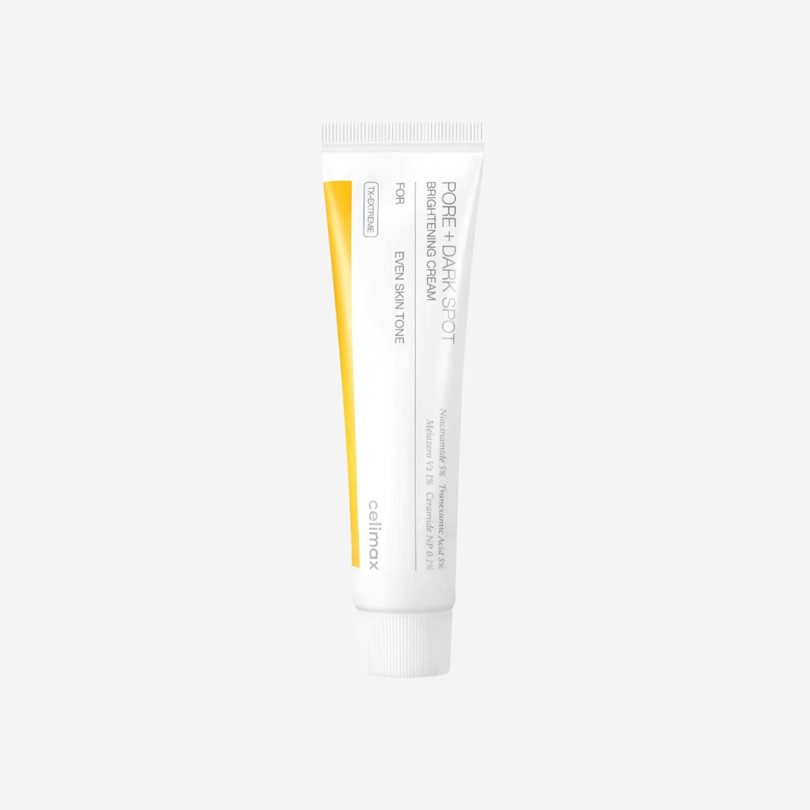 Celimax Pore + Dark Spot Brightening Cream 35 ml ansiktskrem med niacinamid og traneksamsyre som bidrar til en jevnere hudtone og en klarere hudoverflate