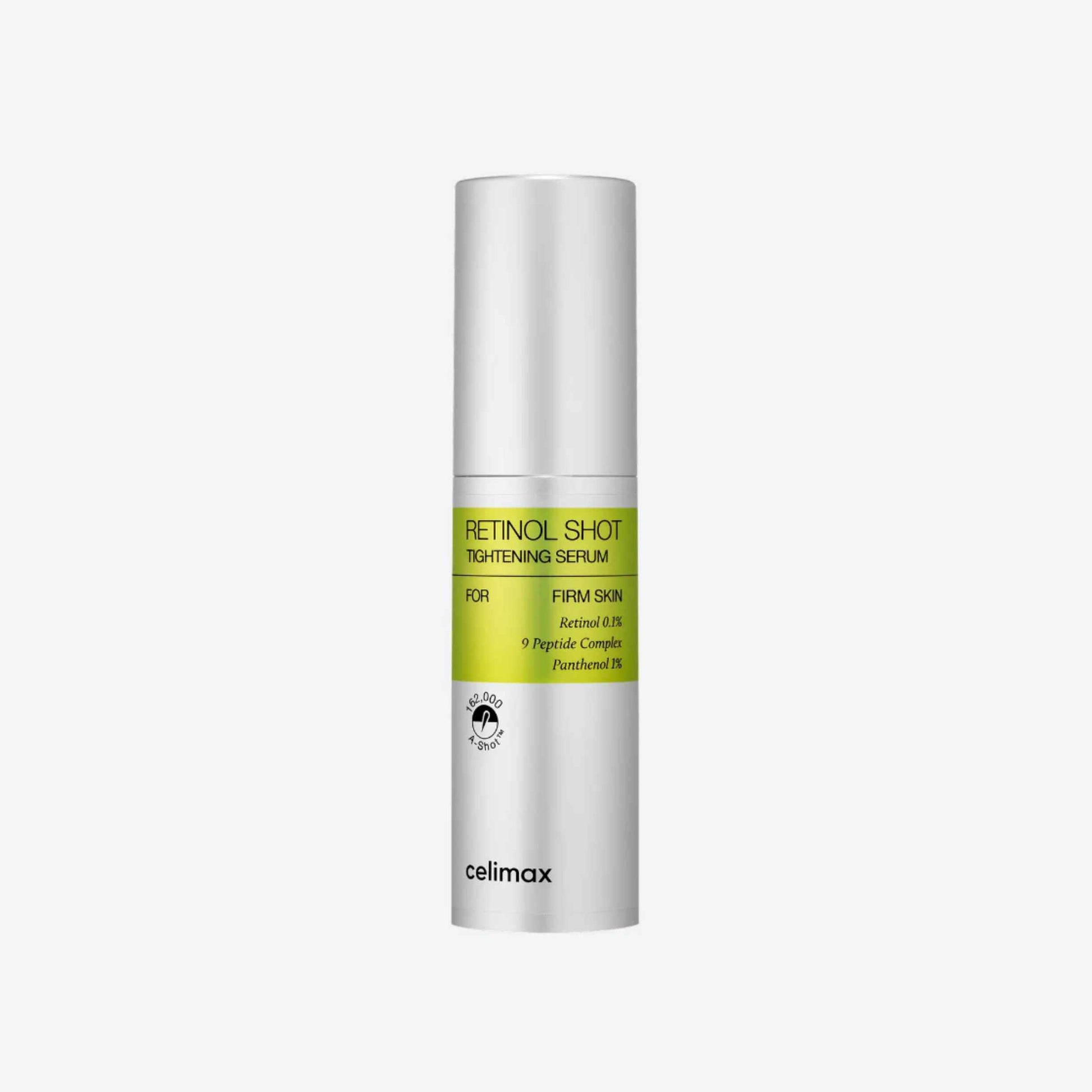 Celimax The Vita-A Retinol Shot Tightening Serum 30 ml ansiktsserum med retinol og peptider som bidrar til en jevnere hudtekstur og forbedret hudfasthet