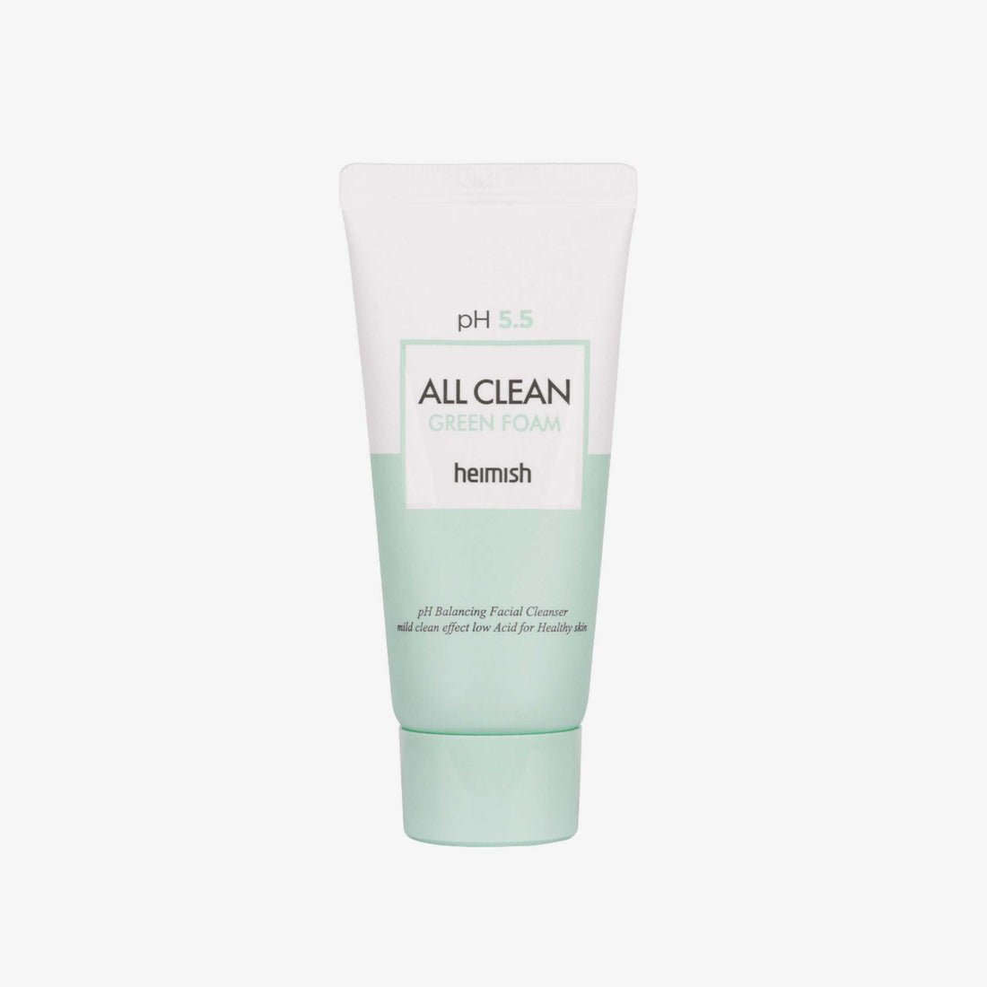 Heimish All Clean Green Foam 150 g skånsomt renseskum med lav pH-verdi som bidrar til å fjerne urenheter, overflødig talg og rester av sminke samtidig som hudens naturlige fuktighetsbalanse bevares