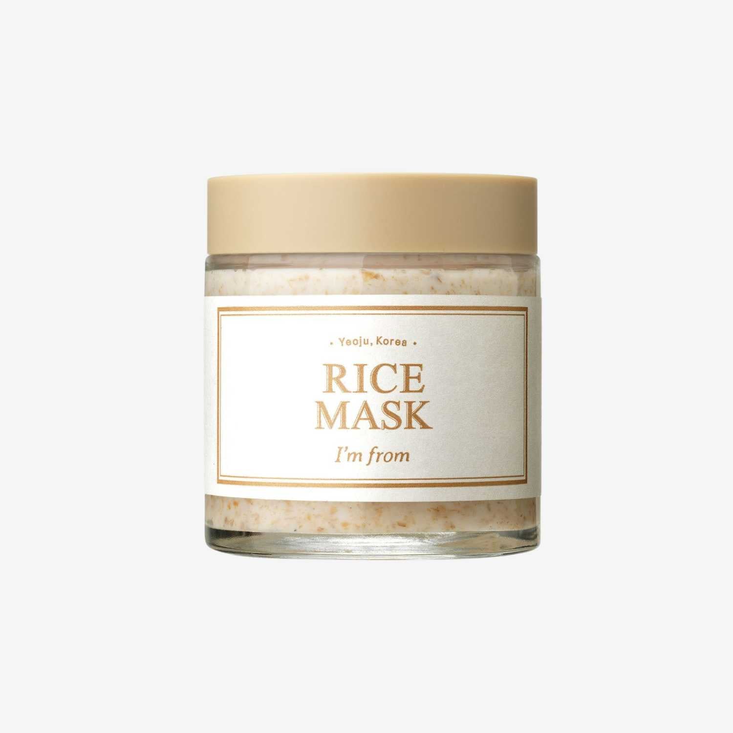 I’m From Rice Mask 110 g ansiktsmaske i krukke med mild skrubbekorntekstur som gir en frisk følelse og bidrar til en jevn og myk hud