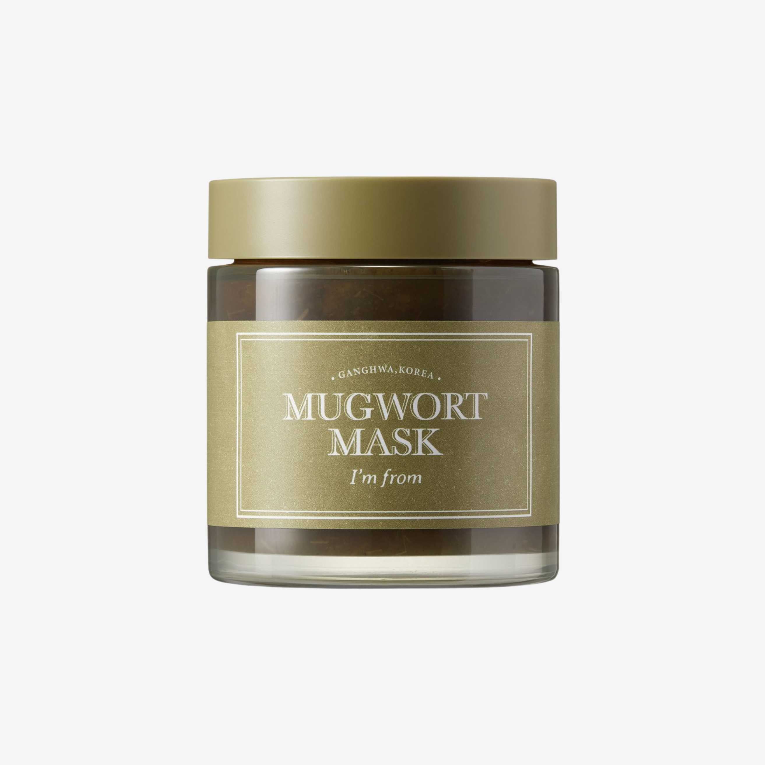 I’m From Mugwort Mask 110 g ansiktsmaske i krukke med kremet tekstur som gir fukt og bidrar til en rolig og balansert hud