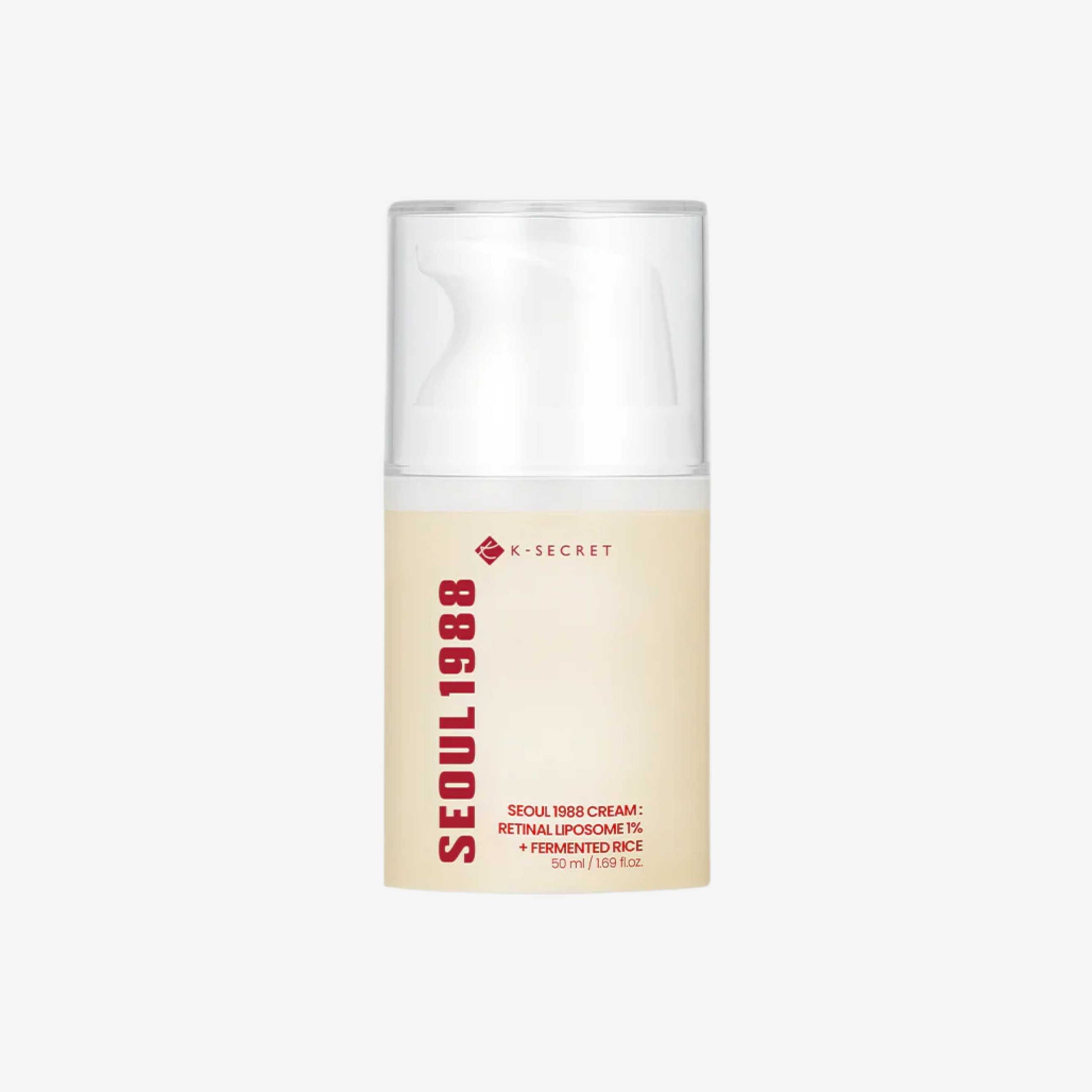 KSECRET SEOUL 1988 Cream Retinal Liposome 1% Fermented Rice 50 ml ansiktskrem i pumpeflaske med nærende og fuktgivende pleie for jevn hud