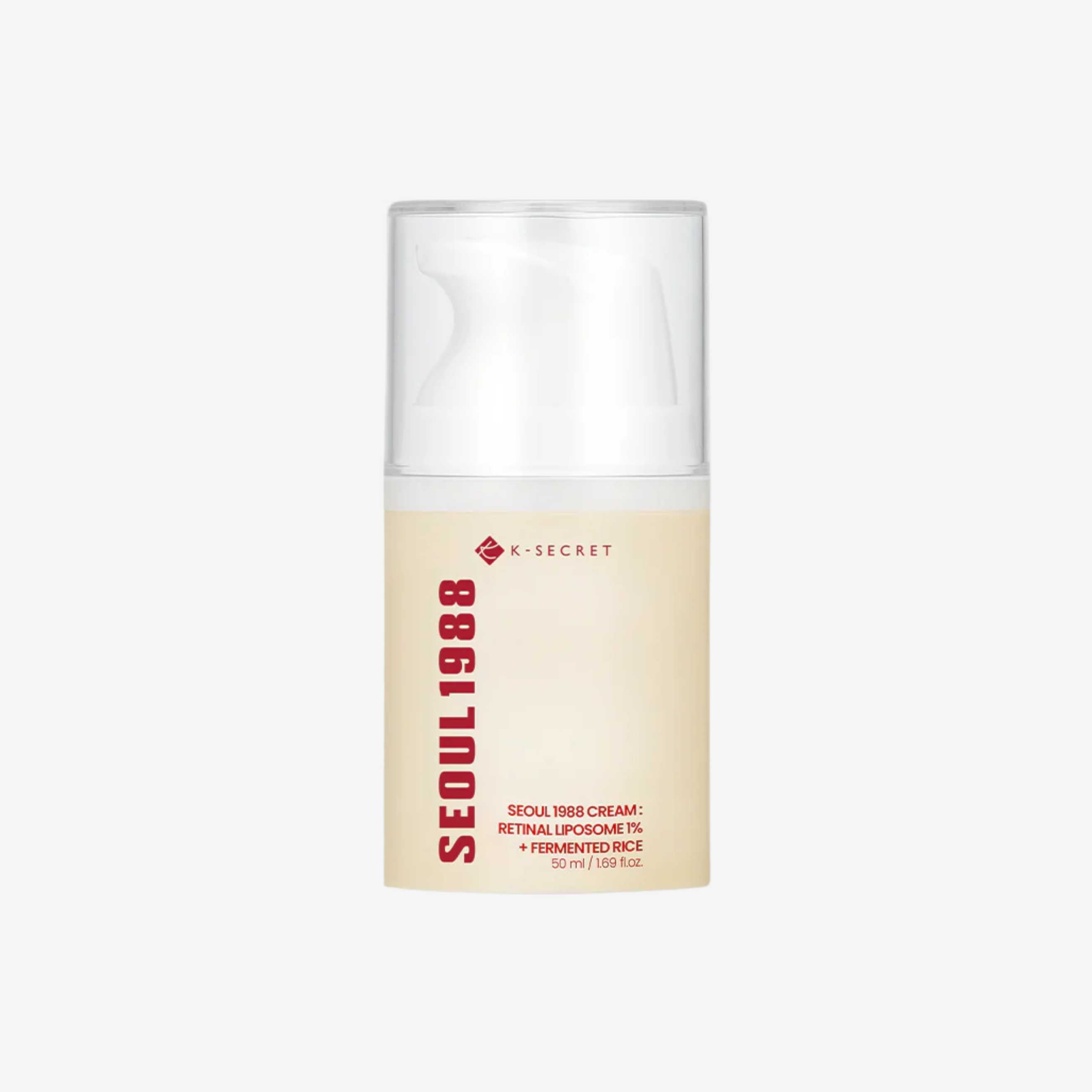 KSECRET SEOUL 1988 Cream Retinal Liposome 1% Fermented Rice 50 ml ansiktskrem i pumpeflaske med nærende og fuktgivende pleie for jevn hud