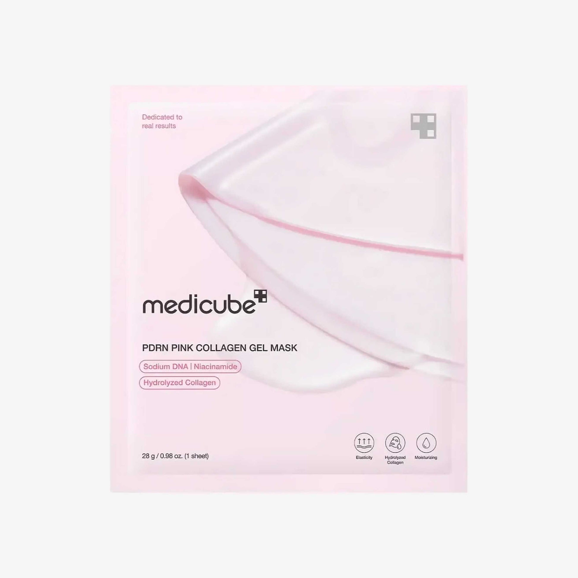 Medicube PDRN Pink Collagen Gel Mask 1 stk hydrogelmaske med PDRN og kollagen som gir intensiv fuktighet og bidrar til en mer spenstig hudfølelse