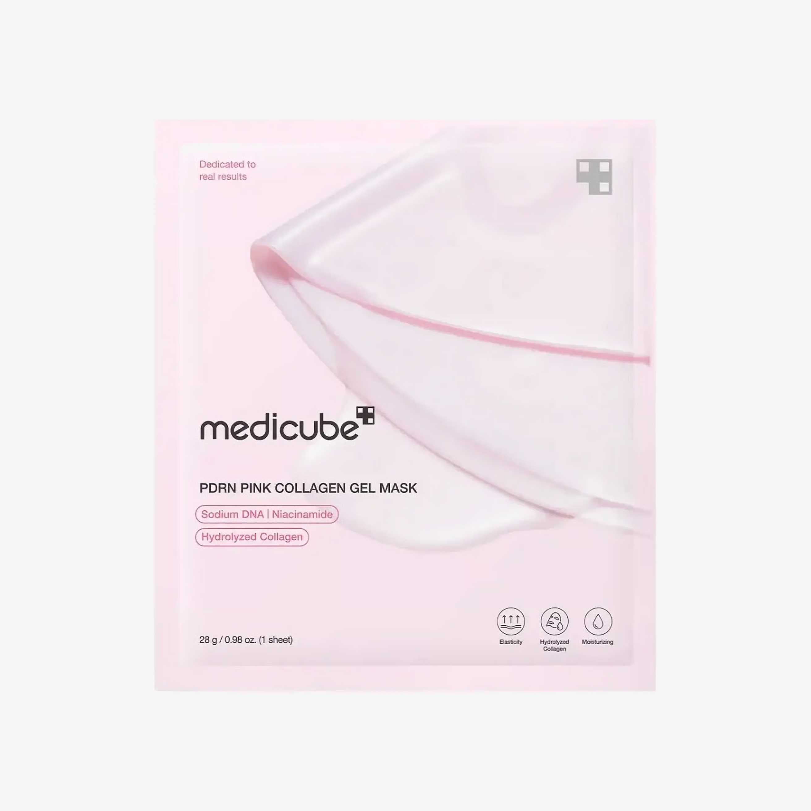 Medicube PDRN Pink Collagen Gel Mask 1 stk hydrogelmaske med PDRN og kollagen som gir intensiv fuktighet og bidrar til en mer spenstig hudfølelse