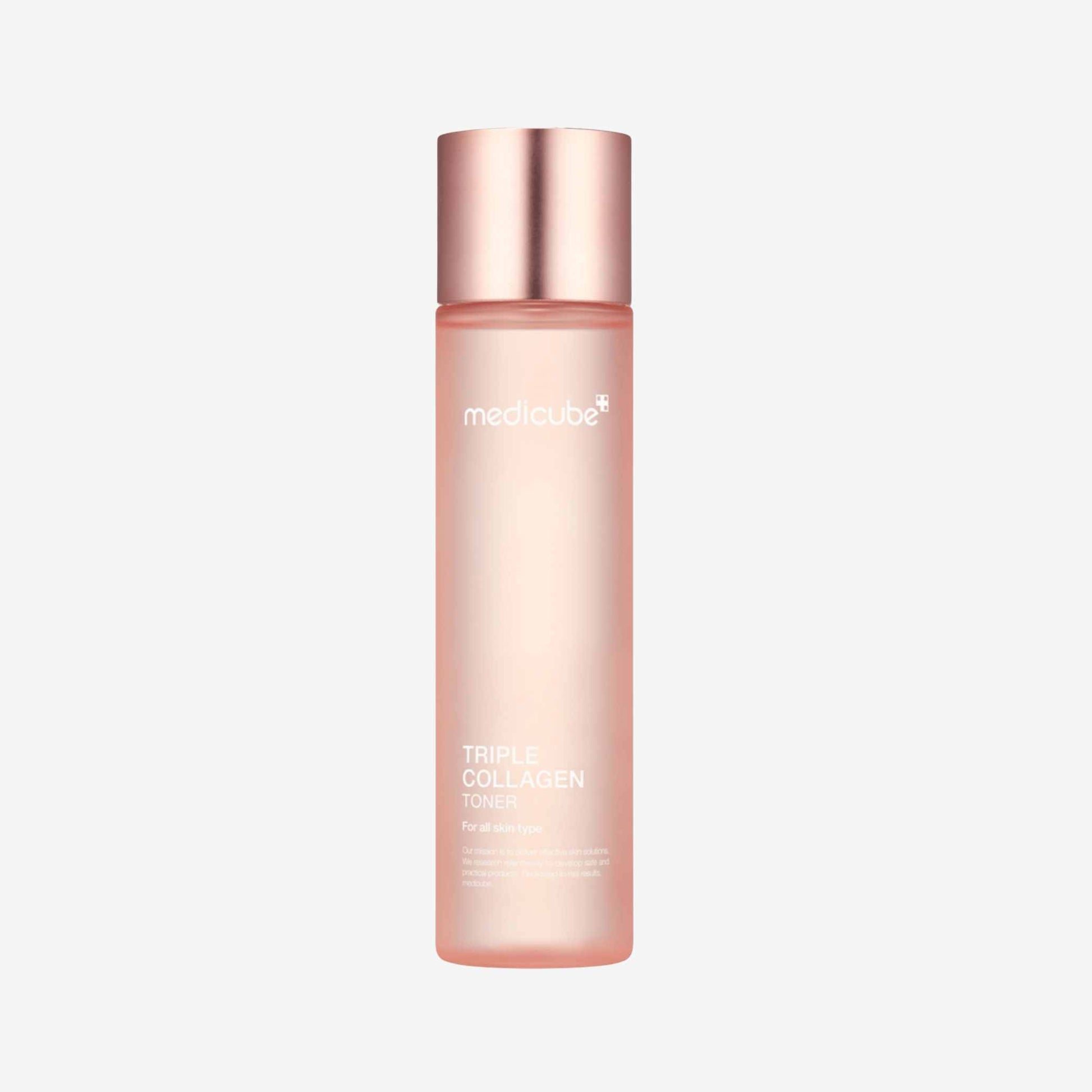 Medicube Triple Collagen Toner 4.0 140 ml fuktighetsgivende toner med trippel kollagen, niacinamid og hyaluronsyre som bidrar til økt glød og en mer spenstig hudfølelse