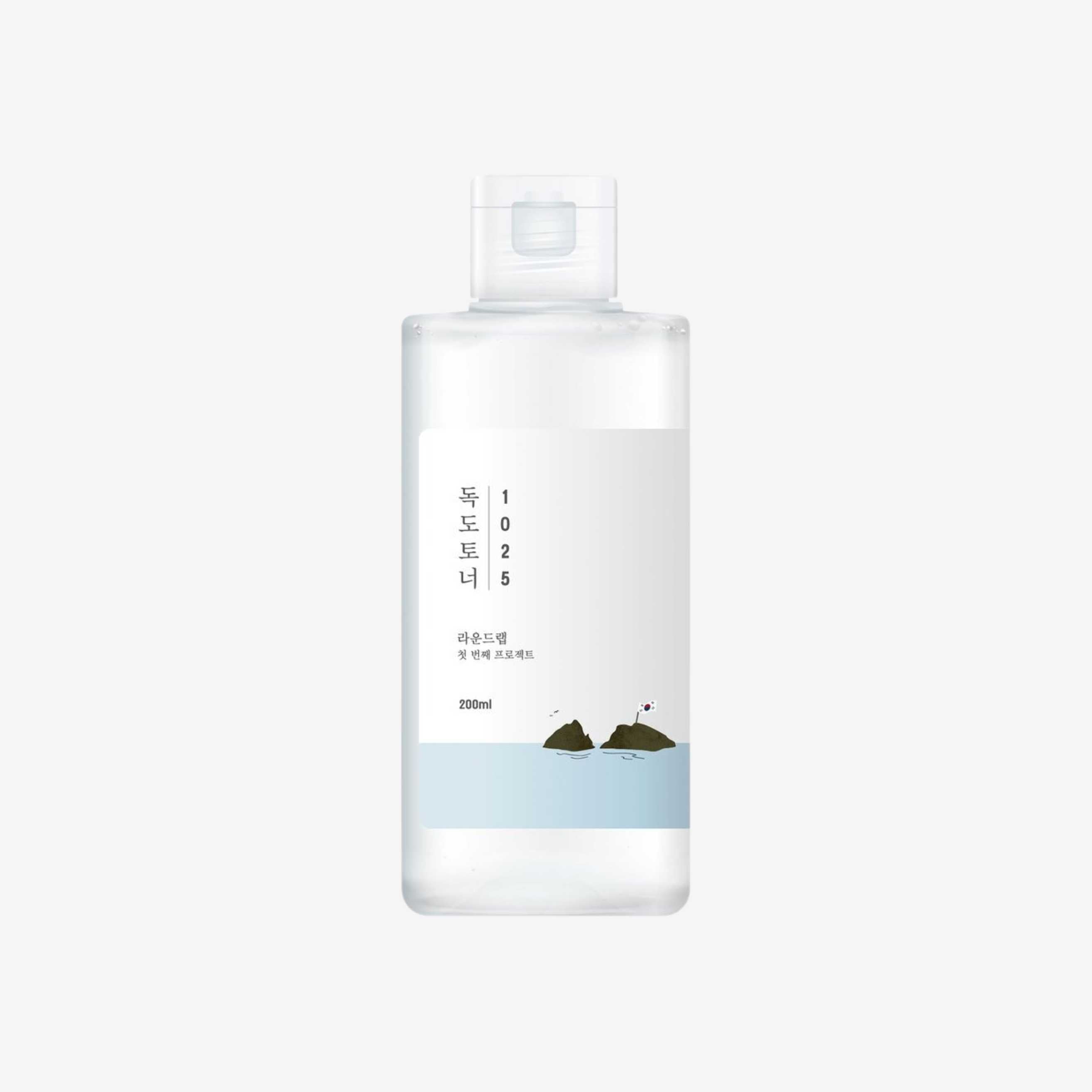 Round Lab 1025 Dokdo Toner 200 ml ansiktstoner i flaske med lett og fuktgivende pleie for balansert og frisk hud