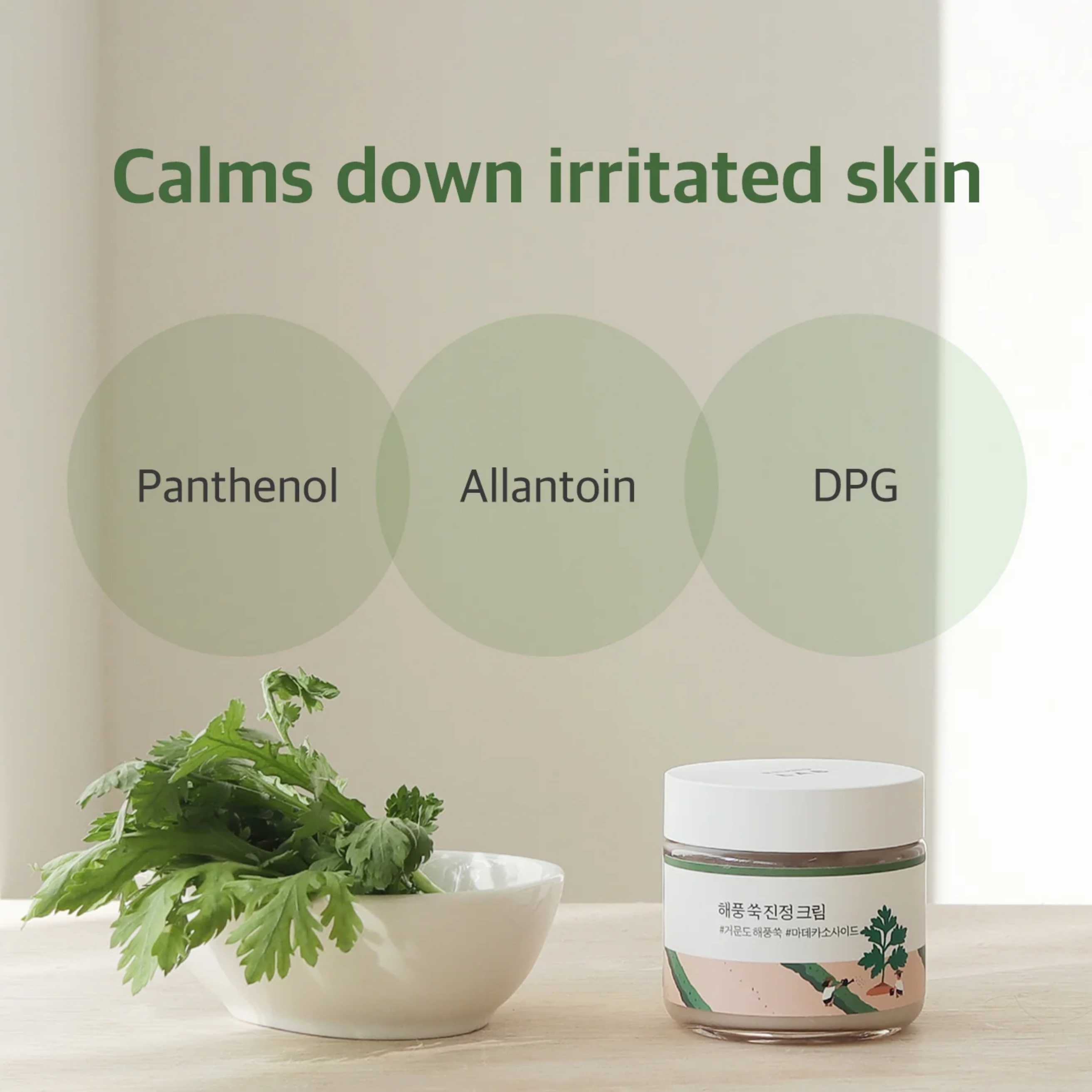 Round Lab Mugwort krem med ingrediensinformasjon
