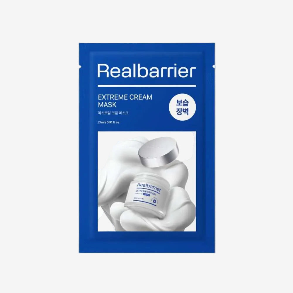 REAL BARRIER Extreme Cream Mask 1 stk ansiktsmaske i ark som gir fukt og bidrar til en myk, smidig og behagelig hud