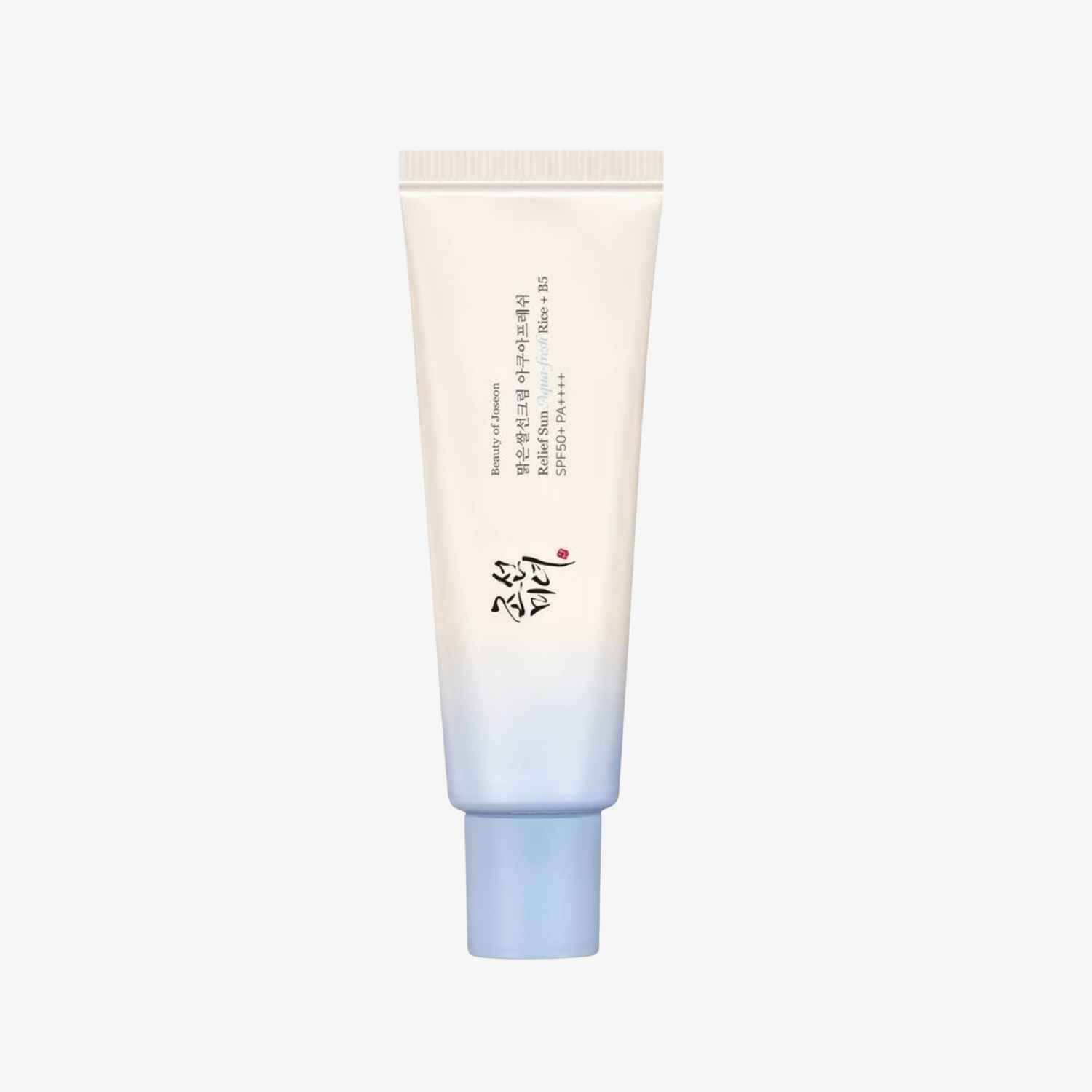 Beauty of Joseon Relief Sun Aqua-fresh Rice + B5 SPF50 PA++++ 50 ml lett solkrem i tube med høy solbeskyttelse og fuktgivende pleie for daglig bruk