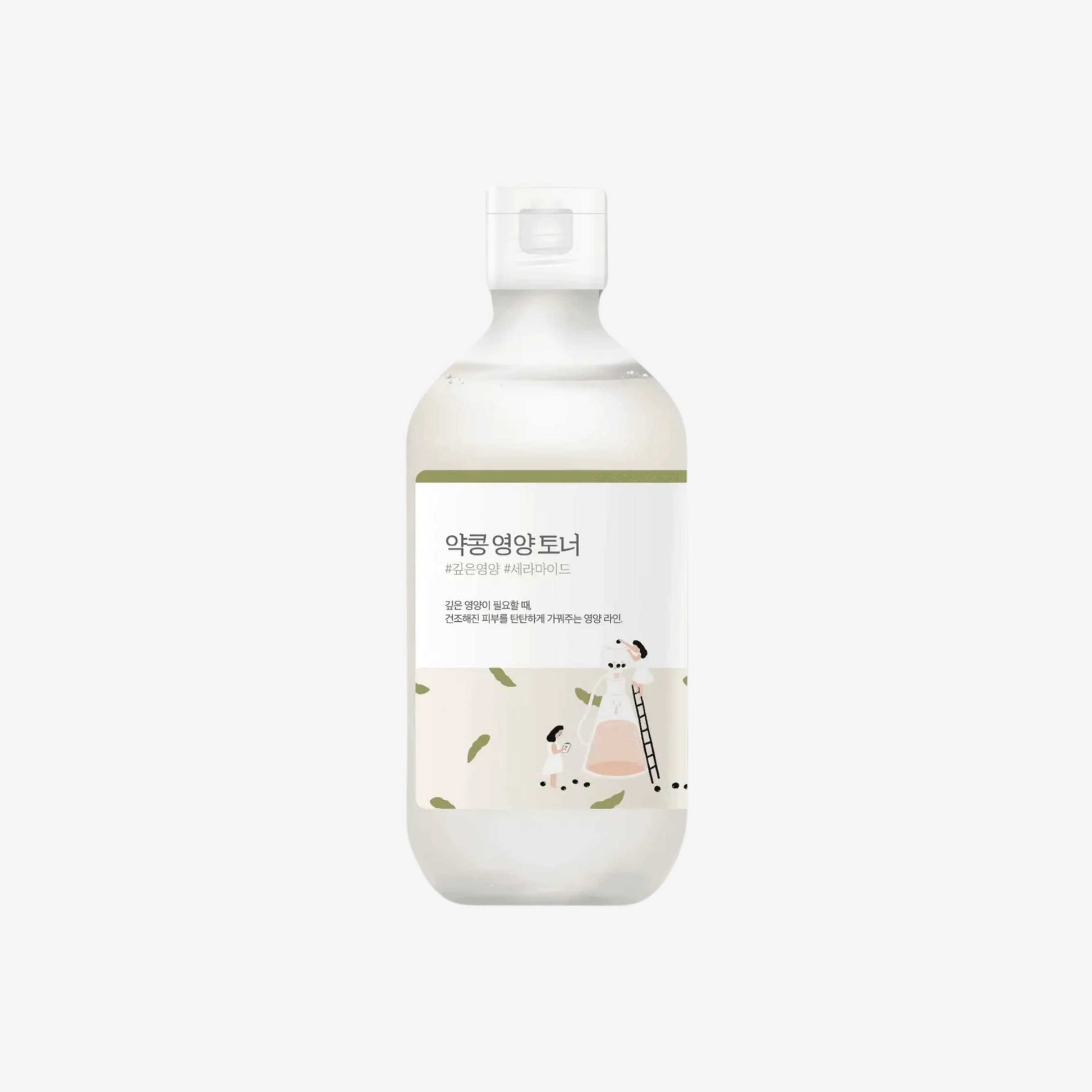 Round Lab Soybean Nourishing Toner 300 ml ansiktstoner i flaske med nærende og fuktgivende pleie for daglig hudpleie og balansert hud