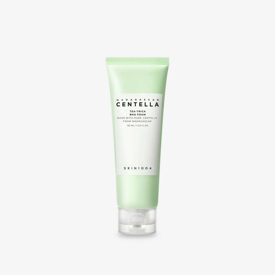 SKIN1004 Madagascar Centella Tea-Trica BHA Foam 125 ml renseskum med tea tree, centella asiatica og BHA som bidrar til å rense porene, redusere urenheter og balansere overflødig talg