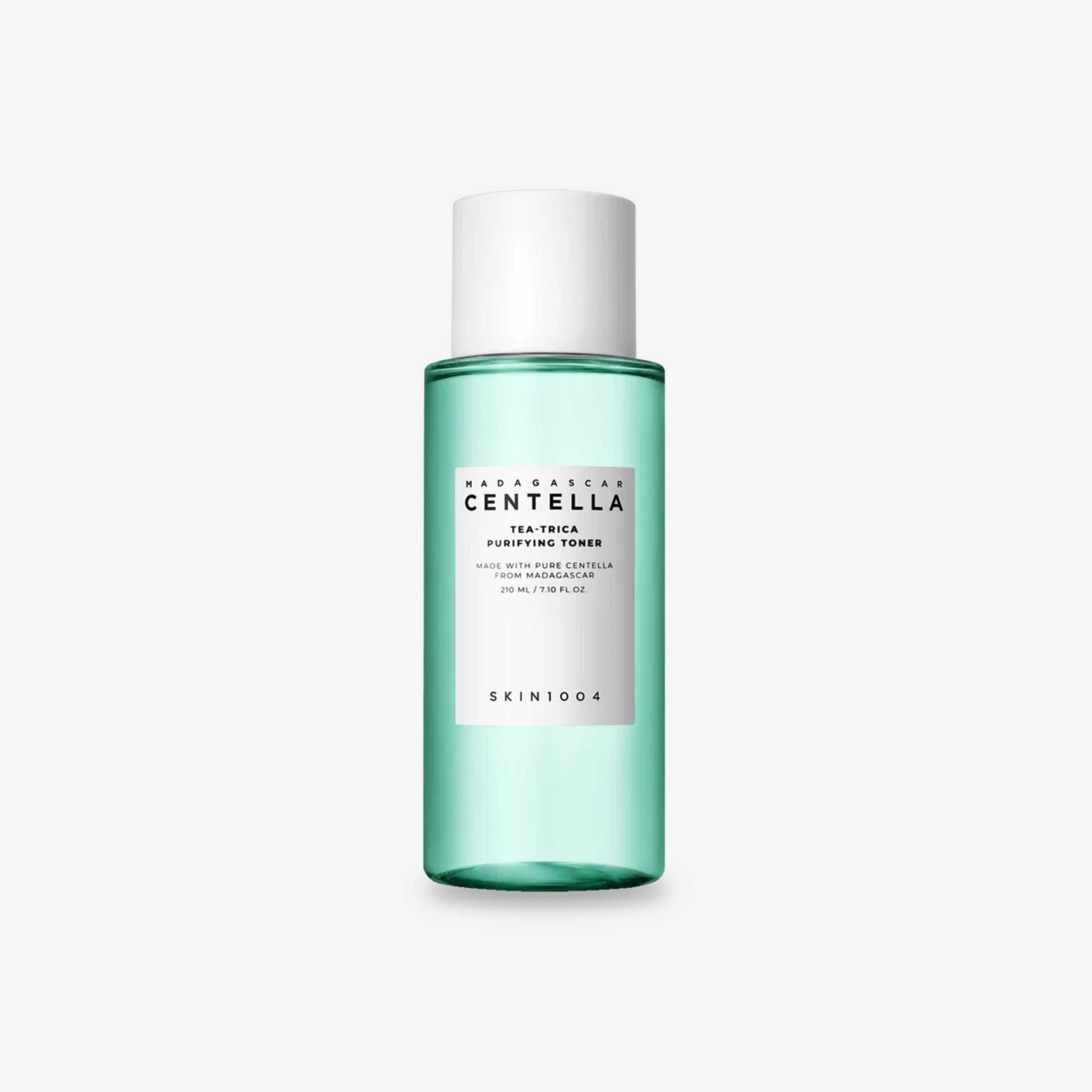 SKIN1004 Madagascar Centella Tea-Trica Purifying Toner 210 ml eksfolierende toner med tea tree, centella asiatica og BHA som bidrar til å redusere urenheter, balansere talgproduksjonen og berolige huden