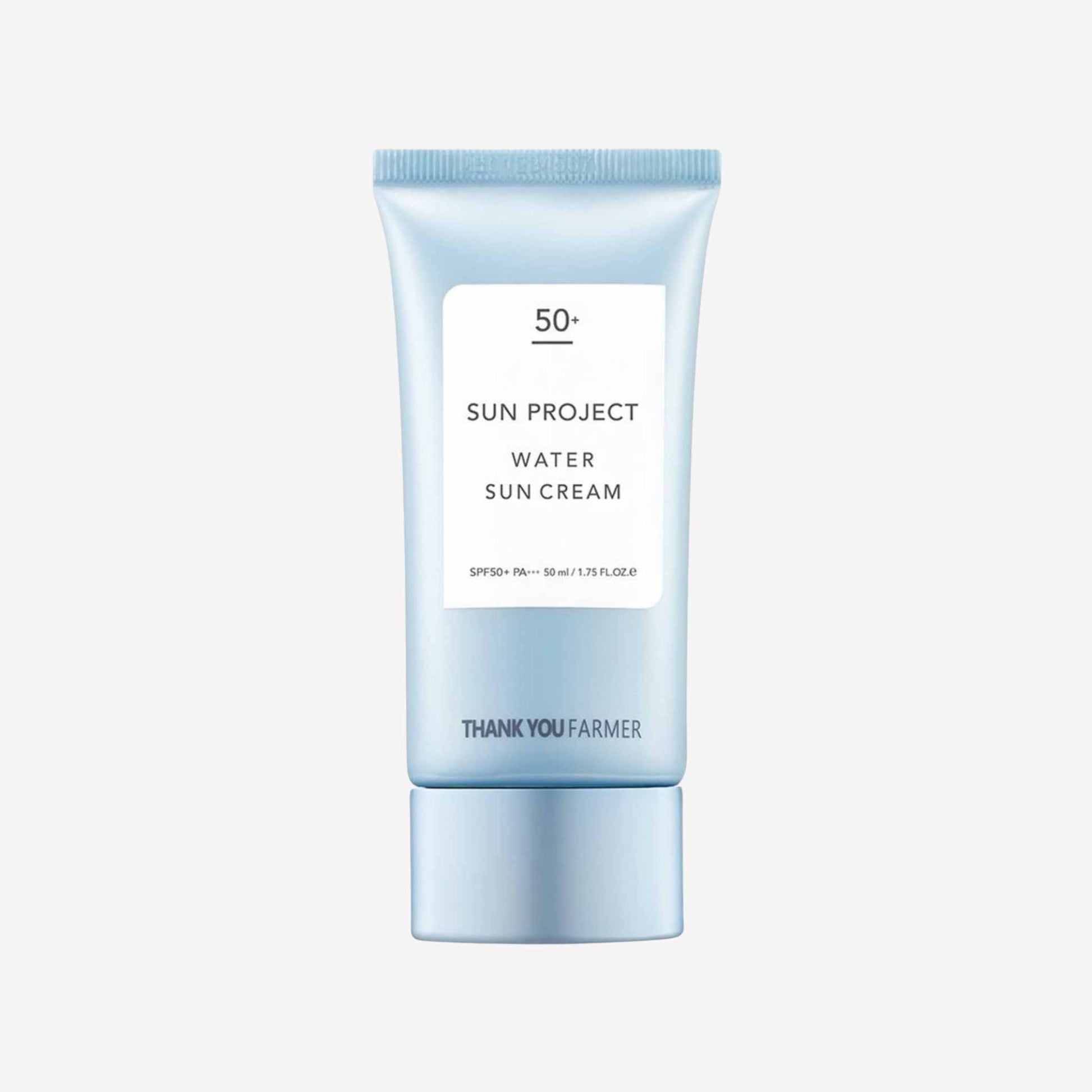 Thank You Farmer Sun Project Water Sun Cream SPF50 PA+++ 50 ml lett solkrem i tube med høy solbeskyttelse og fuktgivende pleie for daglig bruk