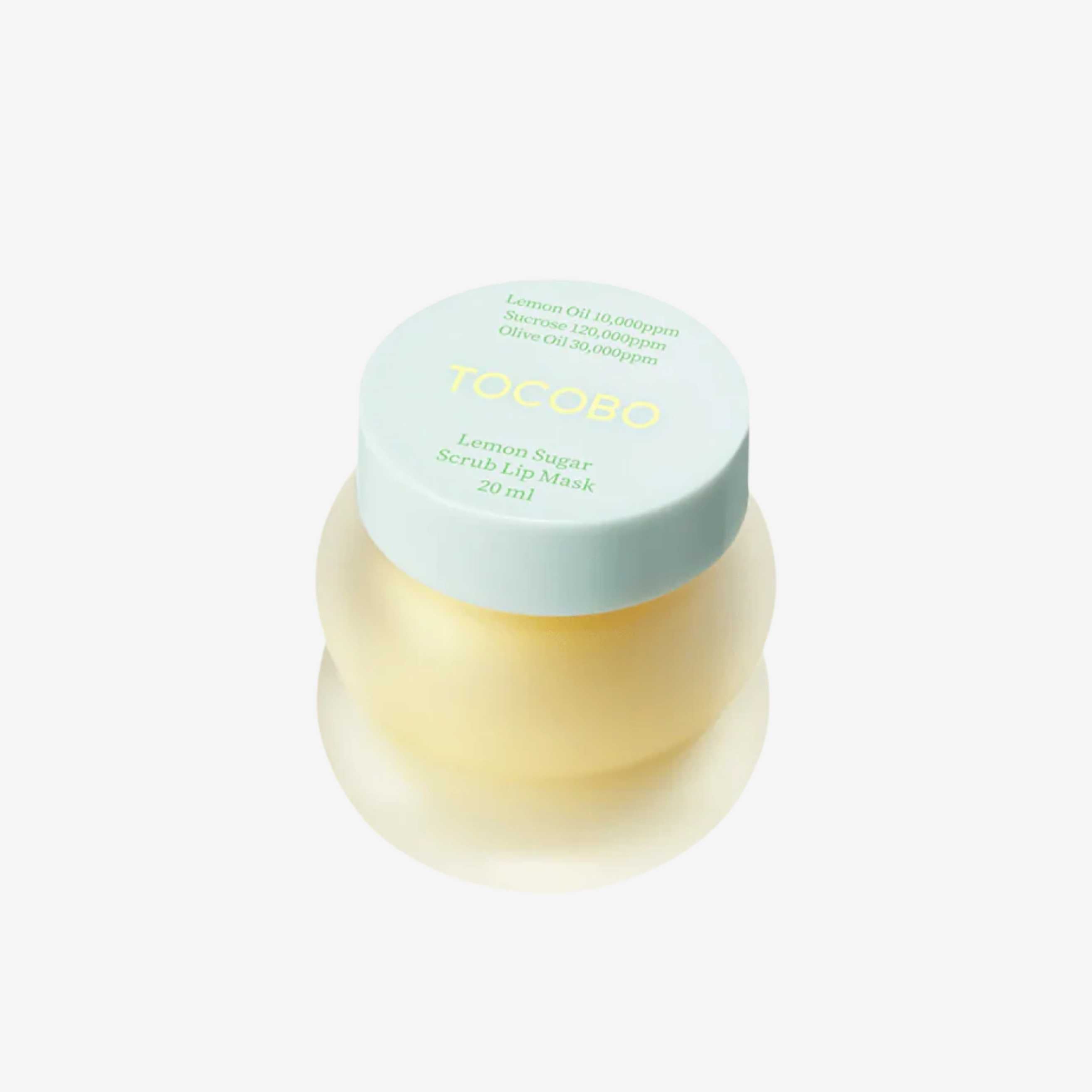 TOCOBO Lemon Sugar Scrub Lip Mask 20 ml leppemaske med sukker som gir fukt og bidrar til myke og glatte lepper
